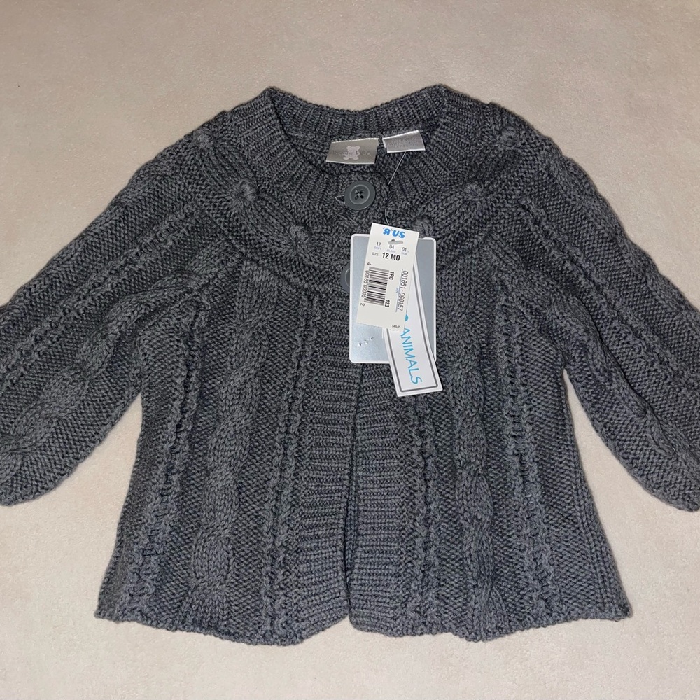 Koala Kids Gray Cable Knit Sweater